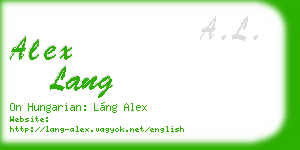 alex lang business card